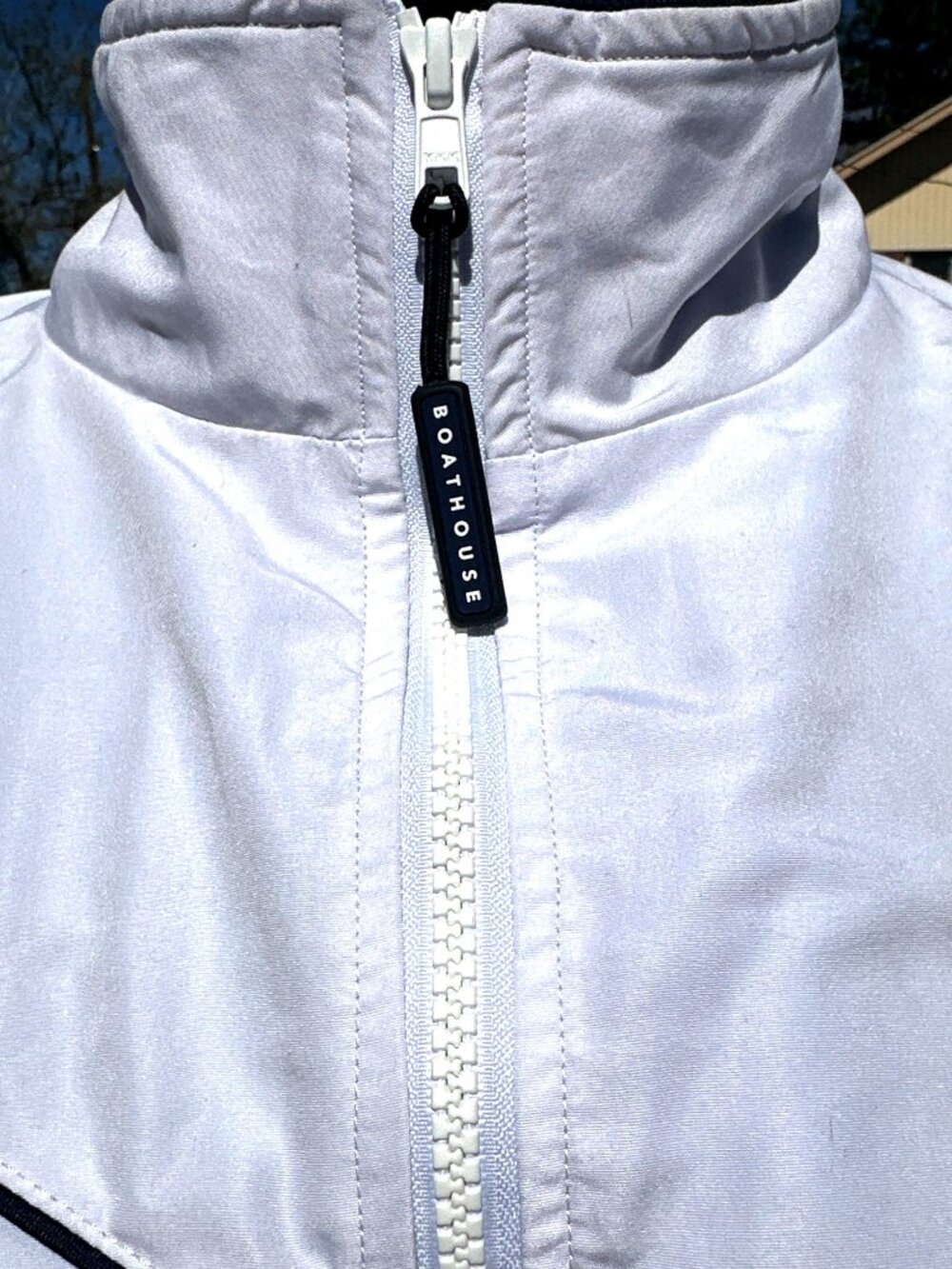 Boathouse Large Tracksmith Navy White Half Zip Rowing Pullover Retro Cuffs Prep - Picture 9 of 11